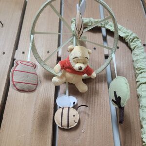 Disney Classic Winnie The Pooh Crib Mobile 2011 Sage Green Honey Pot Bees